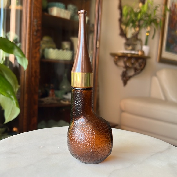 Vintage 1970’s Avon Spicy After Shave Decanter Cologne Brown Glass Bottle - Picture 6 of 9